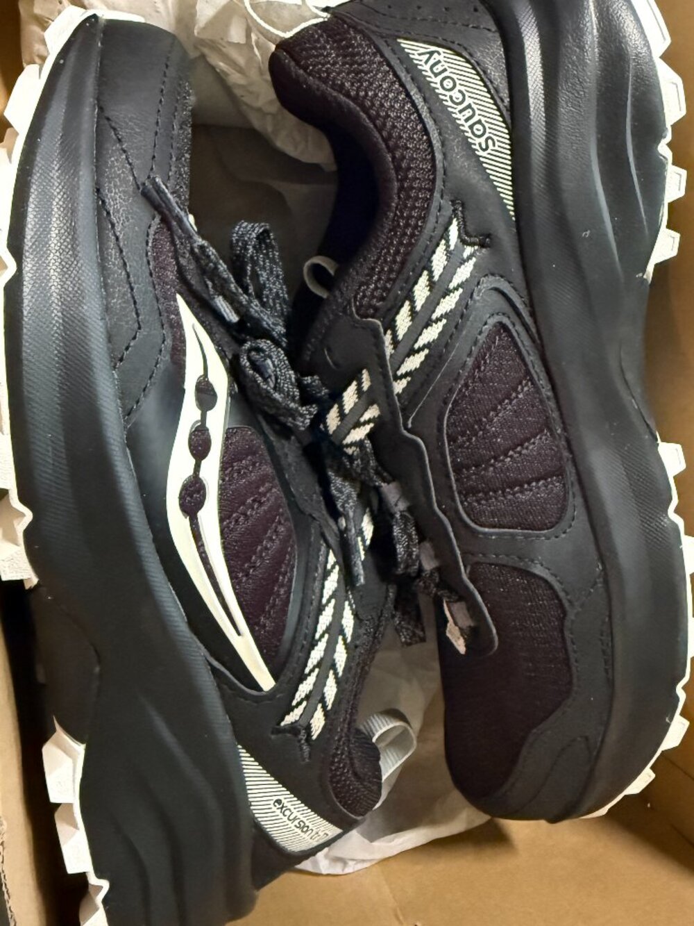 Women's Saucony Excursion TR17 Athletic shoe, Black and white, Size 8.5, New